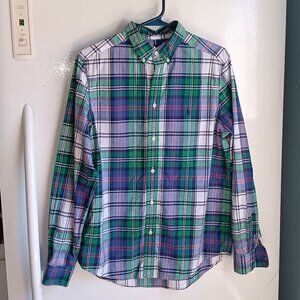 Mens Ralph Lauren Natural Stretch Long Sleeve Plaid Shirt Size XL 18/20